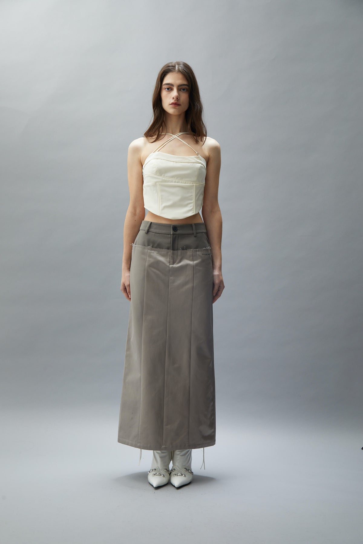 Deconstruct Waist Long Skirt