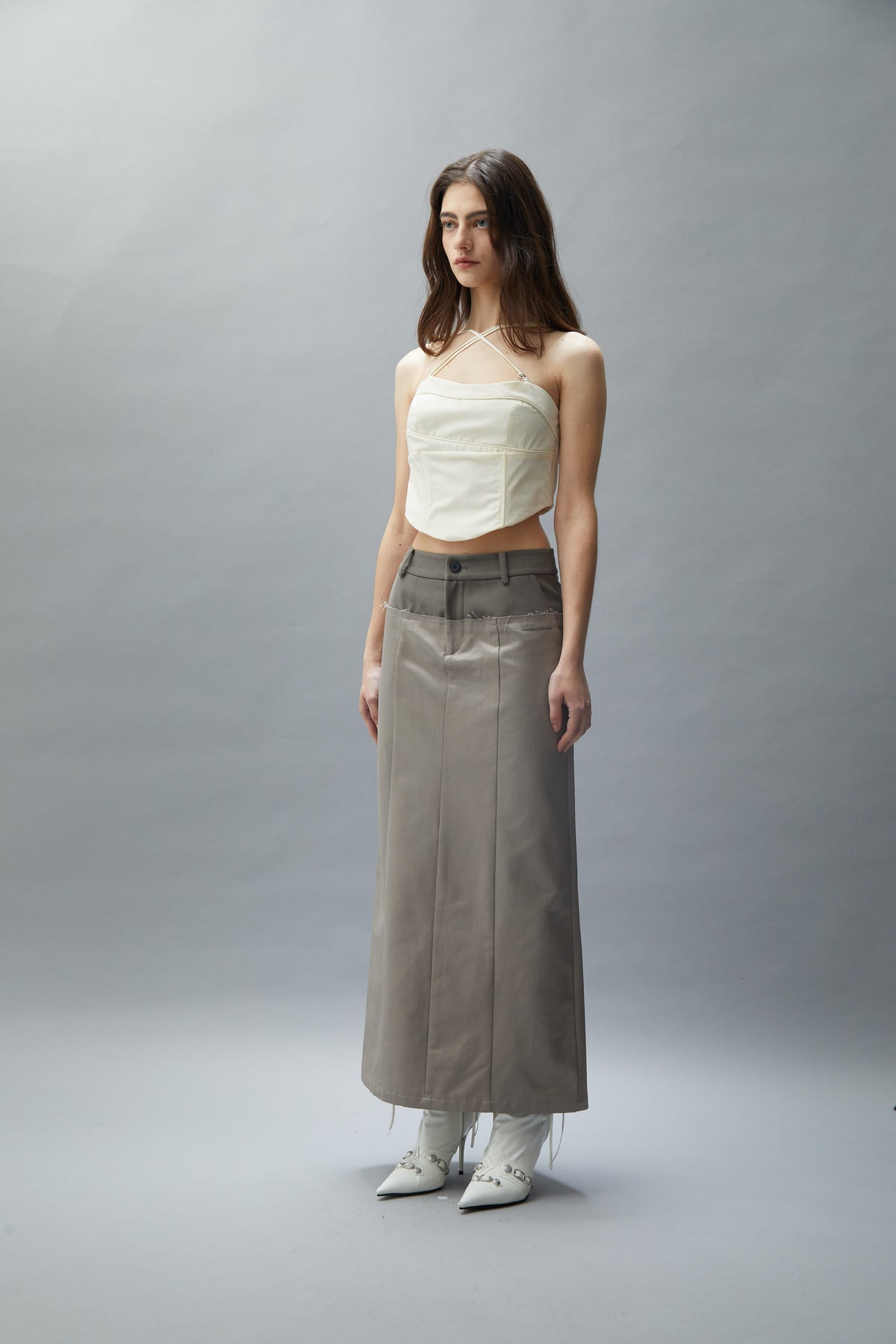 Deconstruct Waist Long Skirt