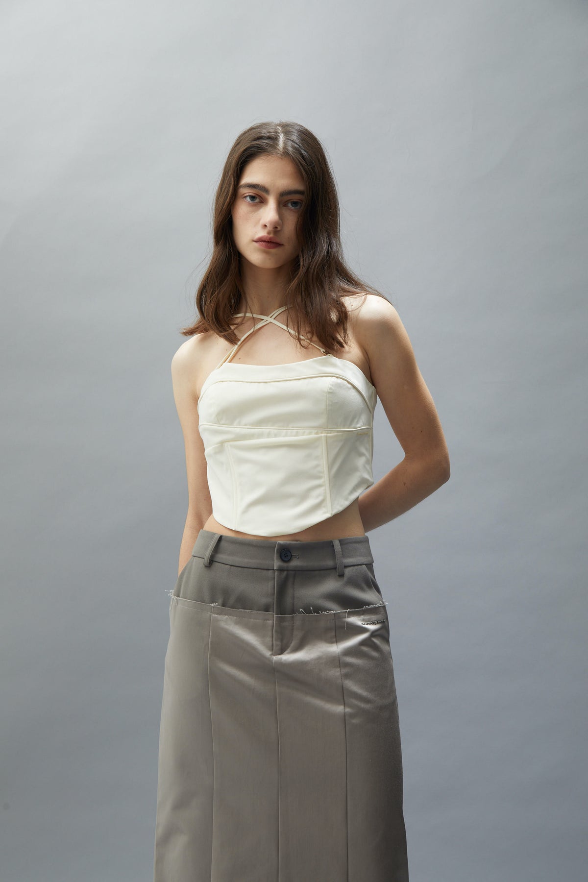 Deconstruct Waist Long Skirt