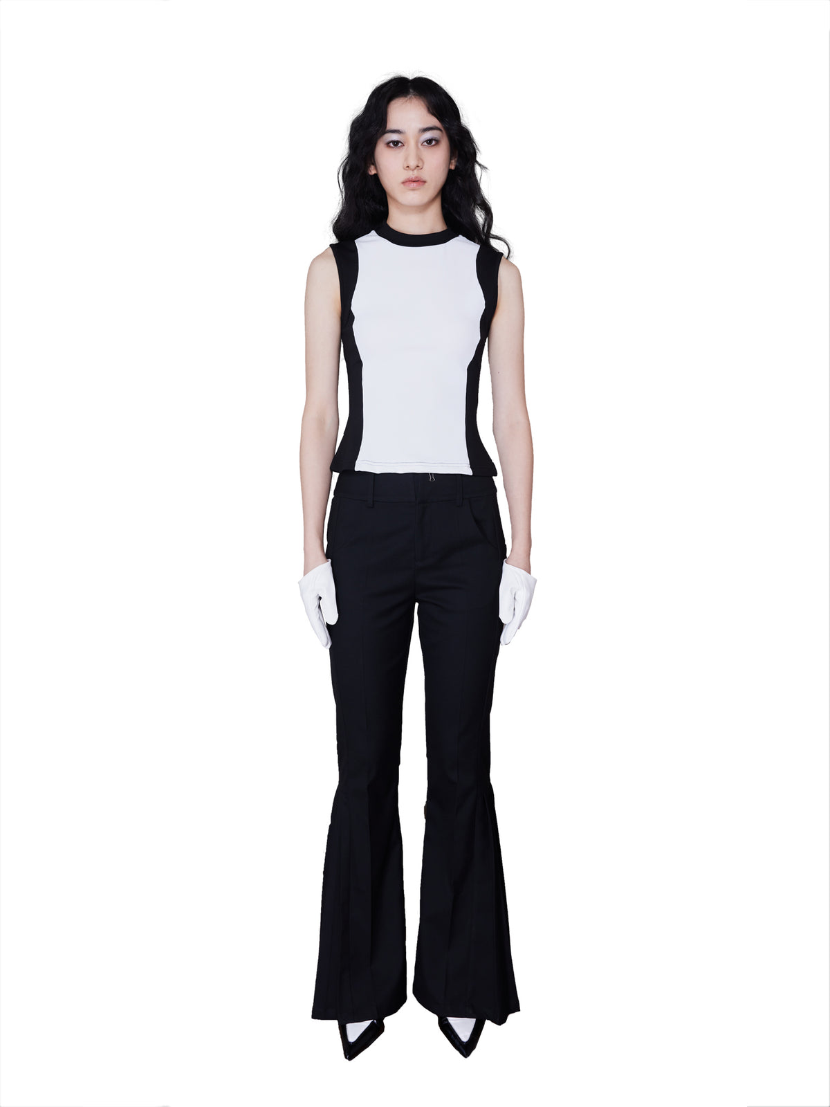 Pleated Flare Trousers