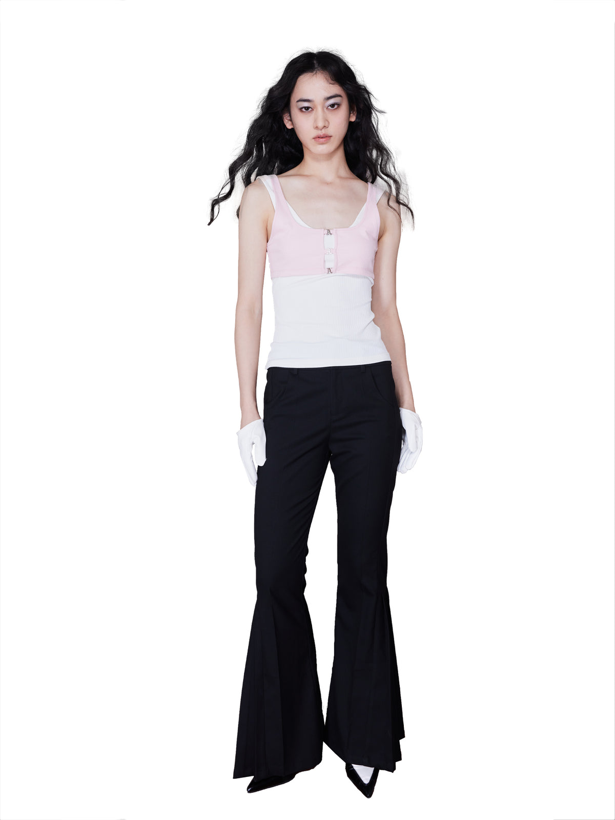 Pleated Flare Trousers