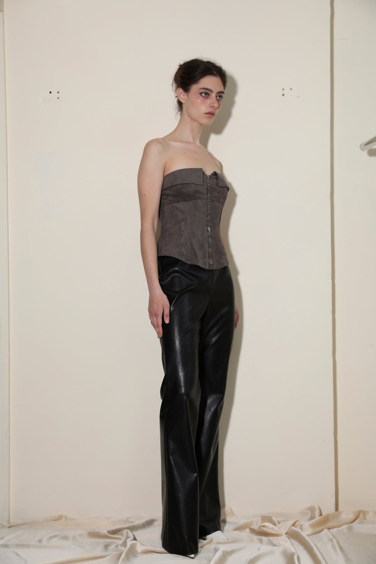 Necessary Ananke Chic Black Faux-Leather Flared Pants.