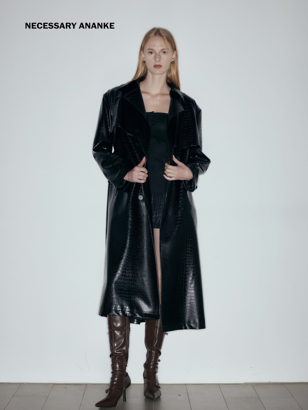 NecessaryAnanke Crocodile Pattern Long Coat