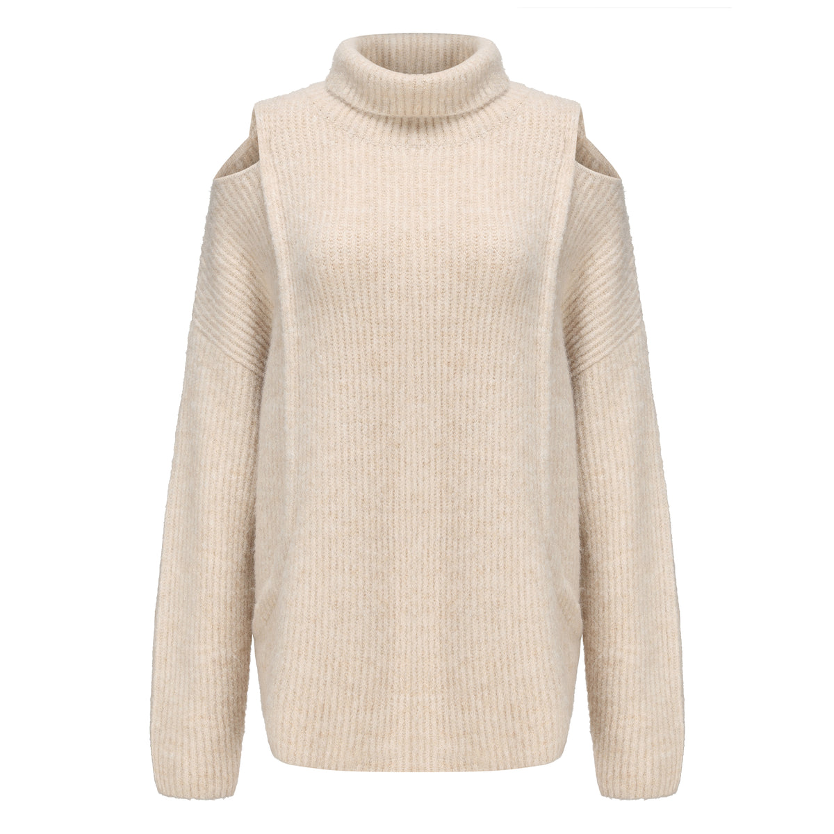 Necessary Ananke Oversize Acrylic Wool Blend Sweater in Beige.