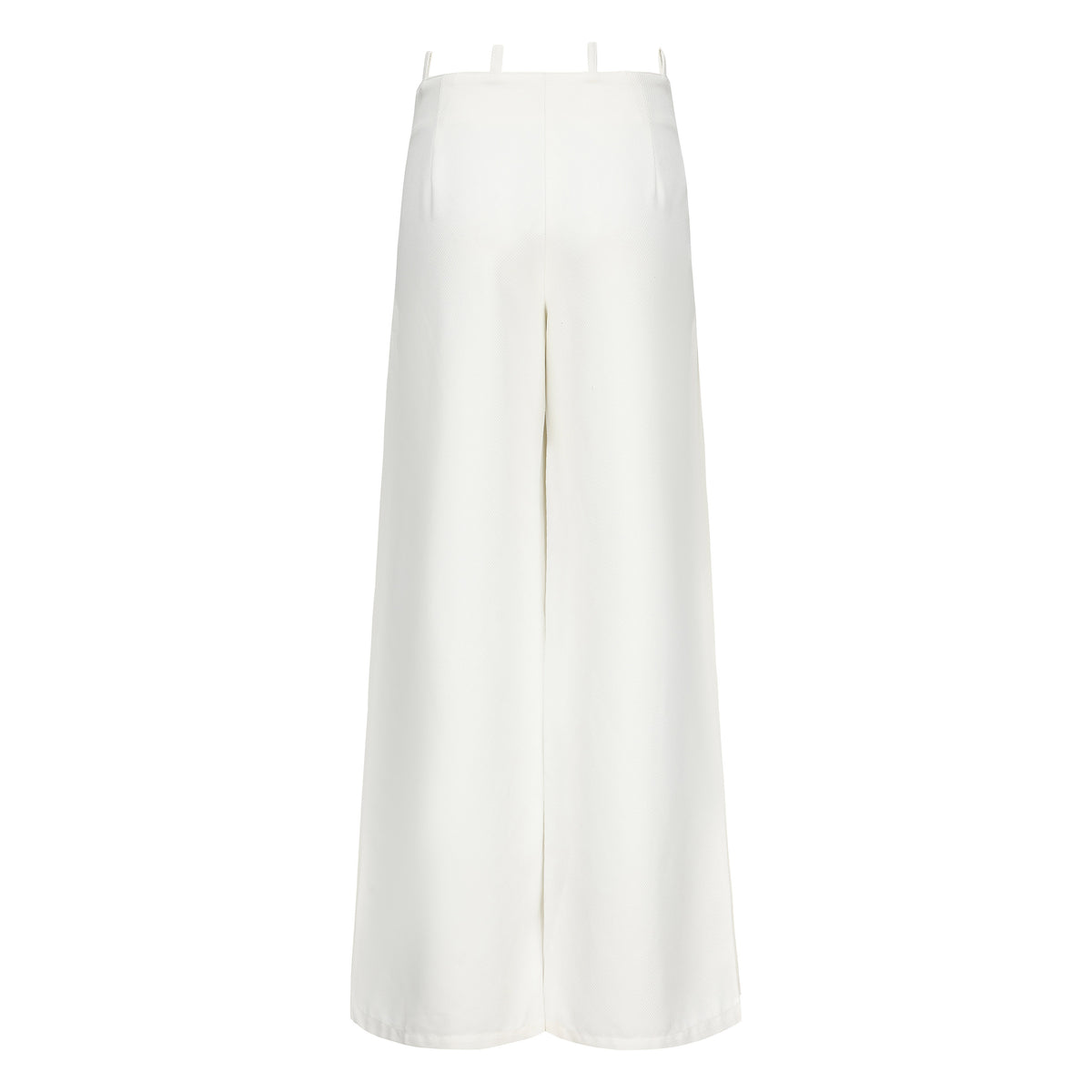 ecessary Ananke White Pleated Trousers with Leather Belt.