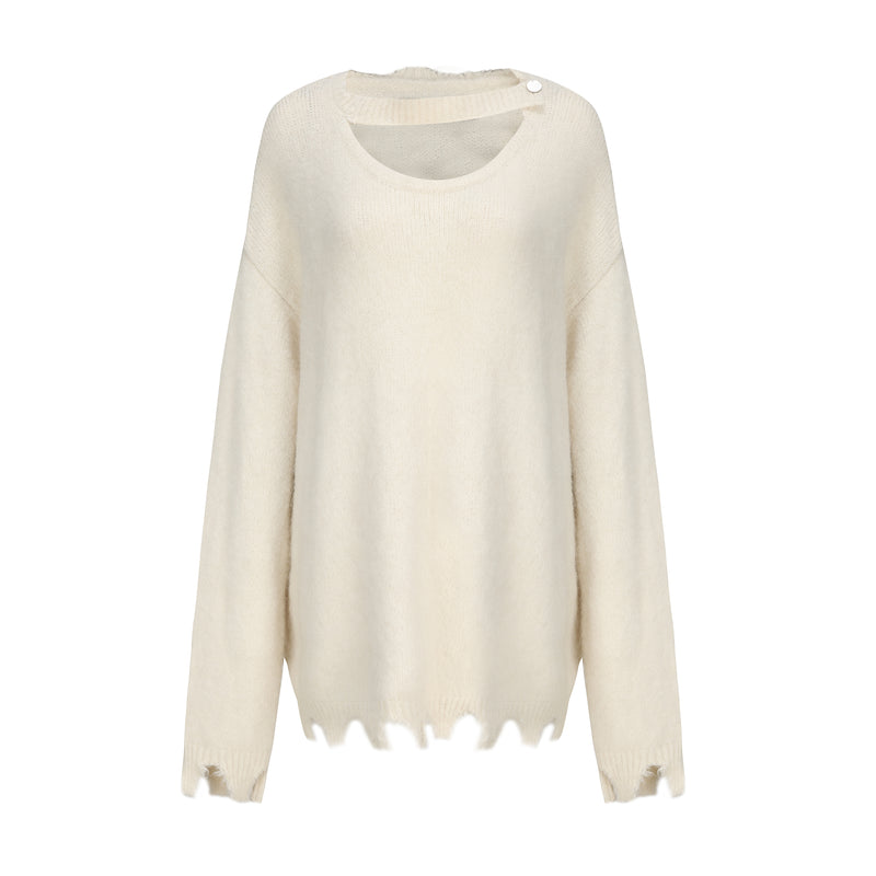 Necessary Ananke Luxury Woolen Sweater in Ivory.