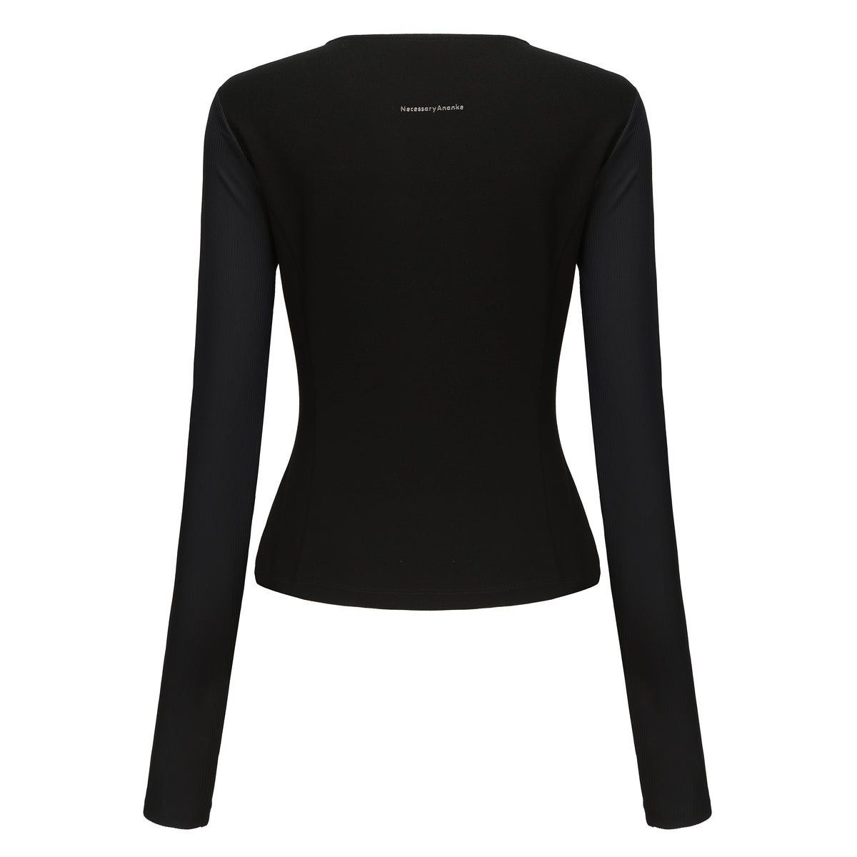 Necessary Ananke Elegant Black Square-Neck Top.