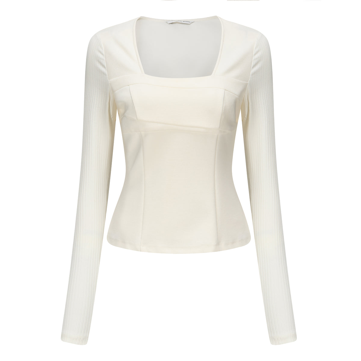 Necessary Ananke Elegant White Square-Neck Top.